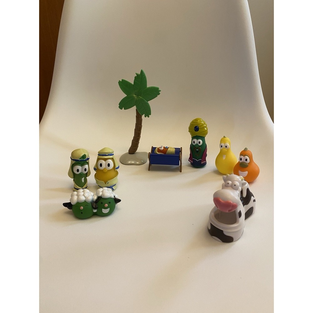 Vtg 2004 VEGGIE TALES CHRISTMAS NATIVITY SET PLAYSET Replacement Pieces Bundle